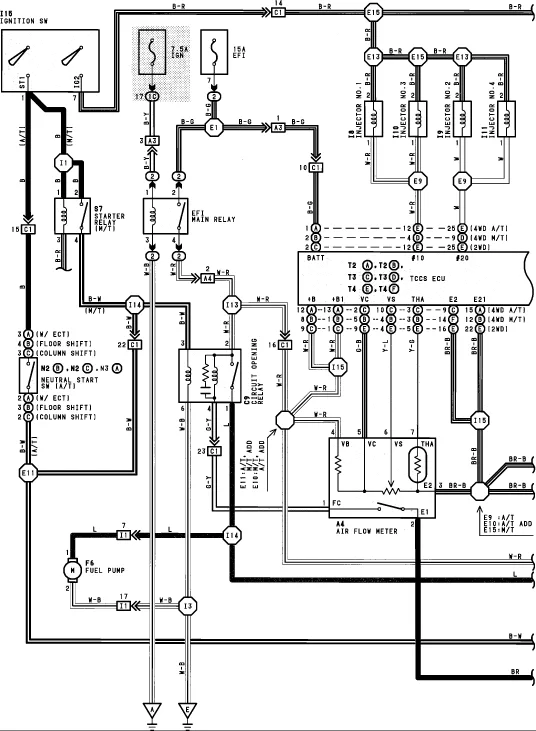 Diagram Wiring Diagram 1986 Toyota Engine 22Rte Re Efi System