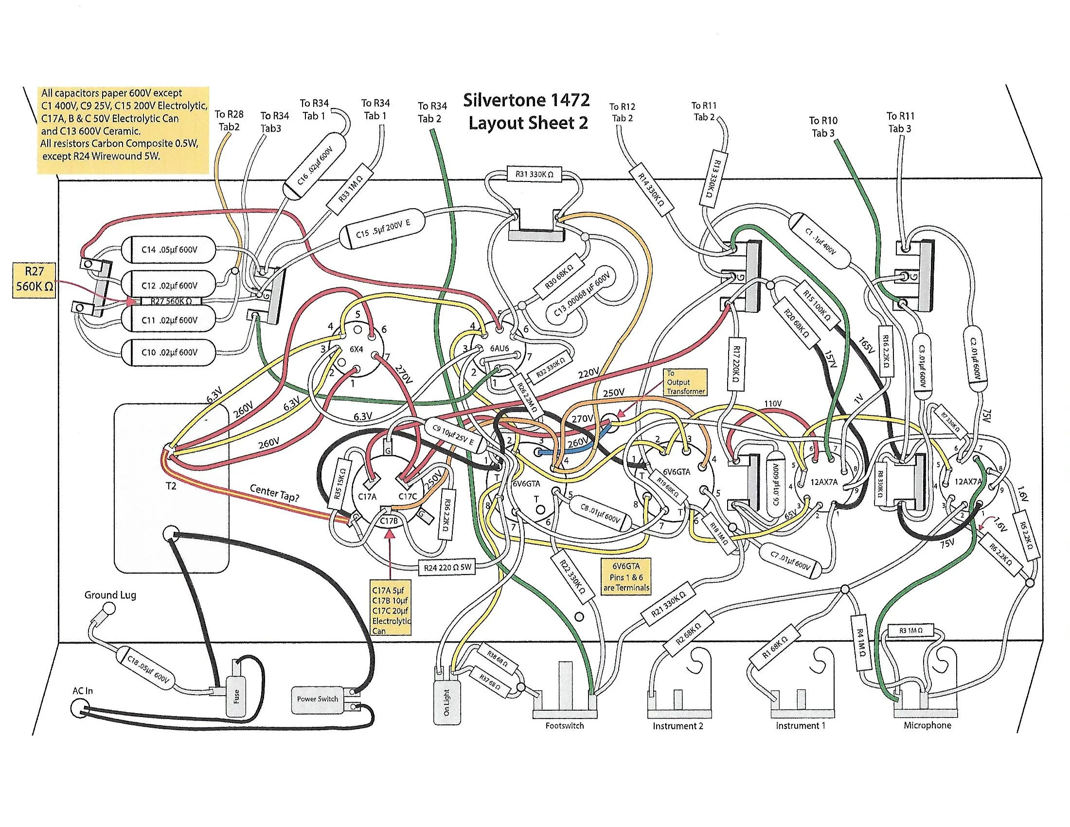 Diagram Wiring Diagram For Silvertone Guitar