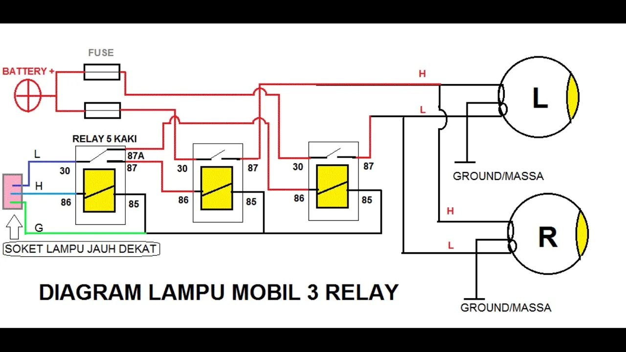 Diagram Wiring Diagram Kelistrikan Lampu Mobil