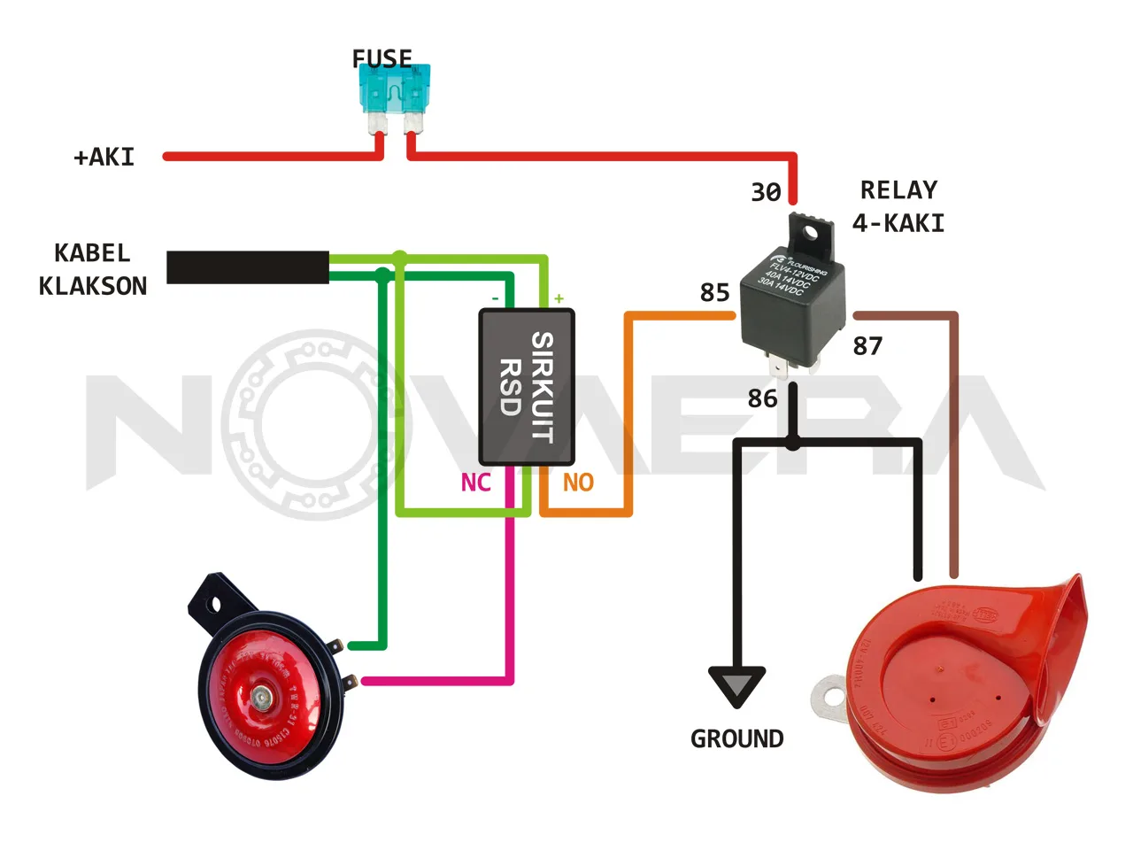 Diagram Wiring Diagram Klakson Motor