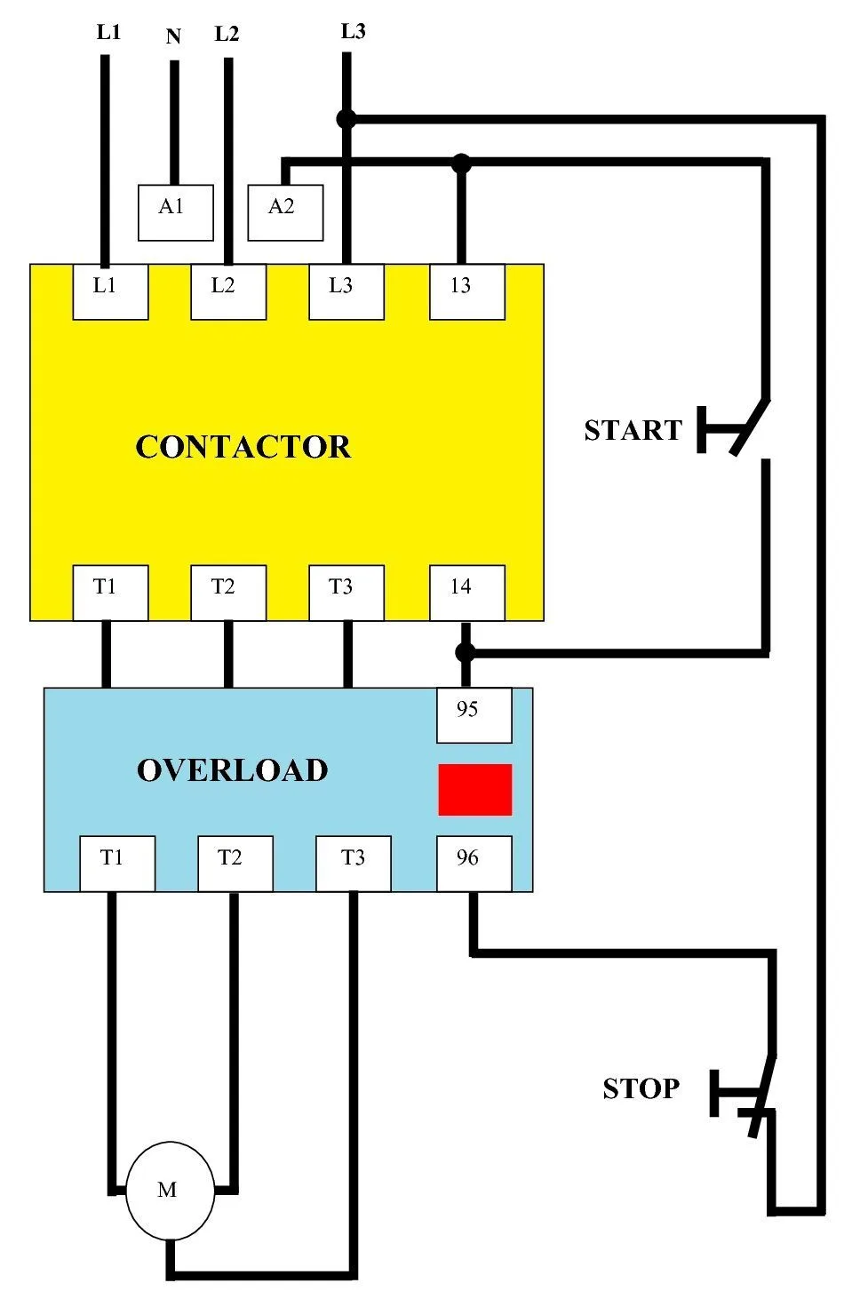 Diagram Wiring Diagram Of A Single Phase Dol Starter