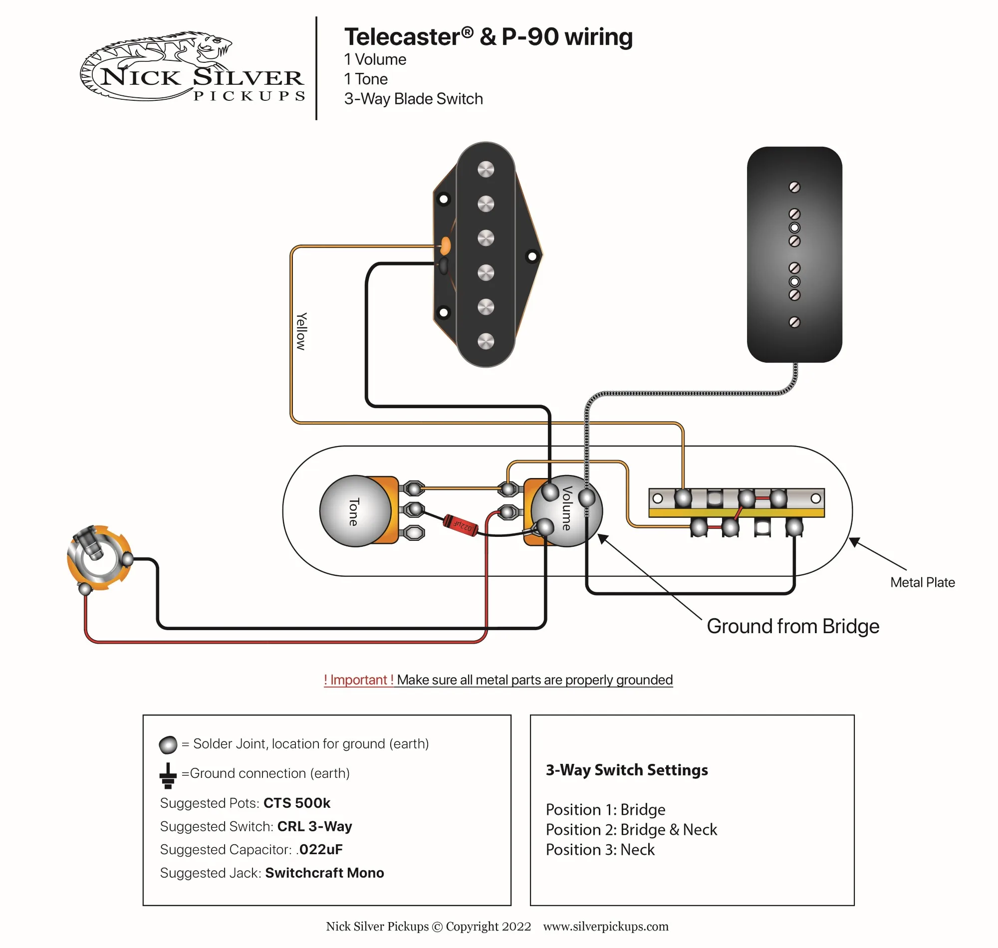 Diagrama De Fiação Do Switch De 3 Posições Telecaster