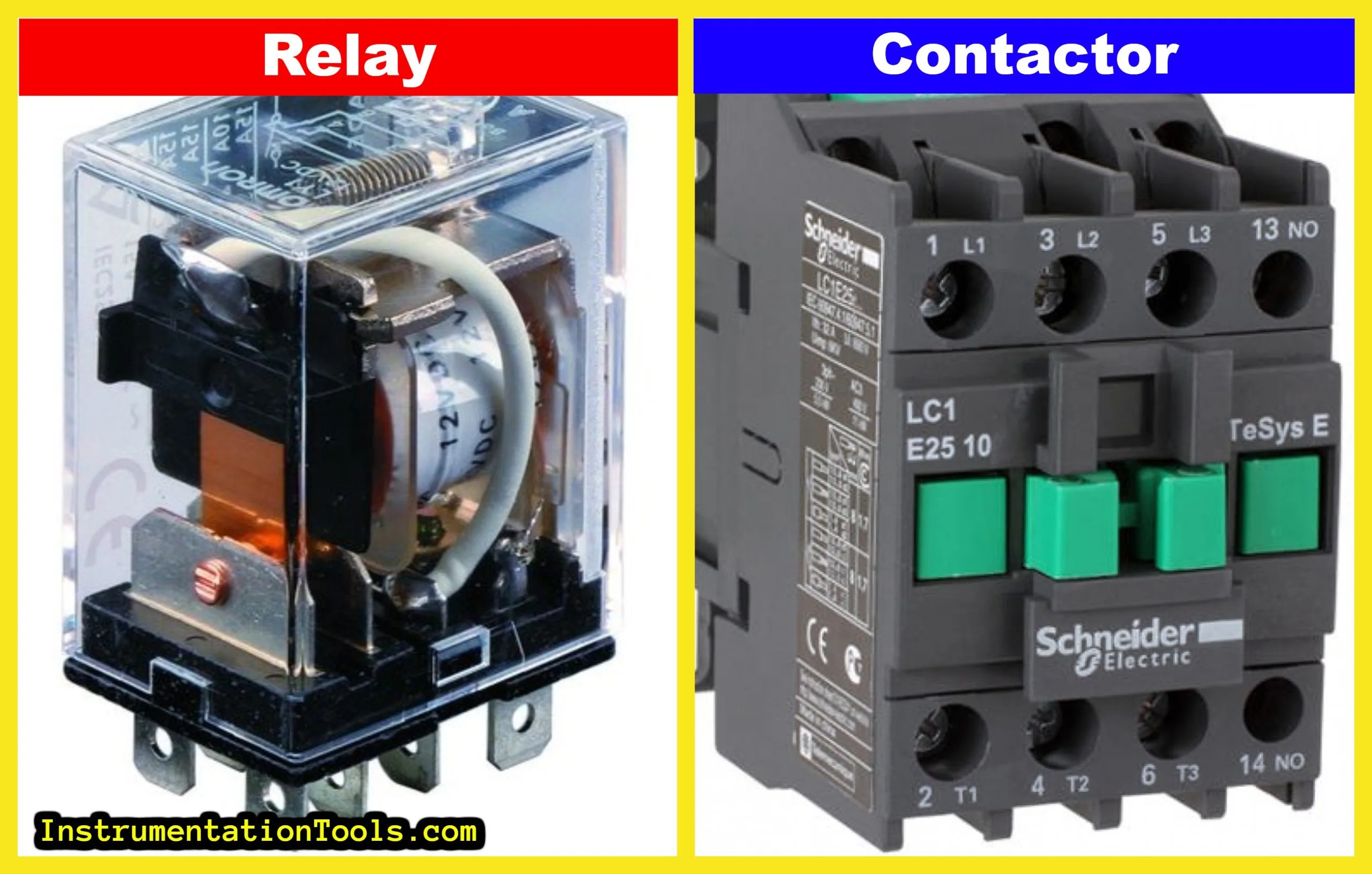 Difference Between Contactor And Relay Electrical Basics