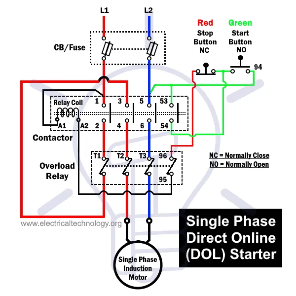 Dol Starter Circuit Diagram