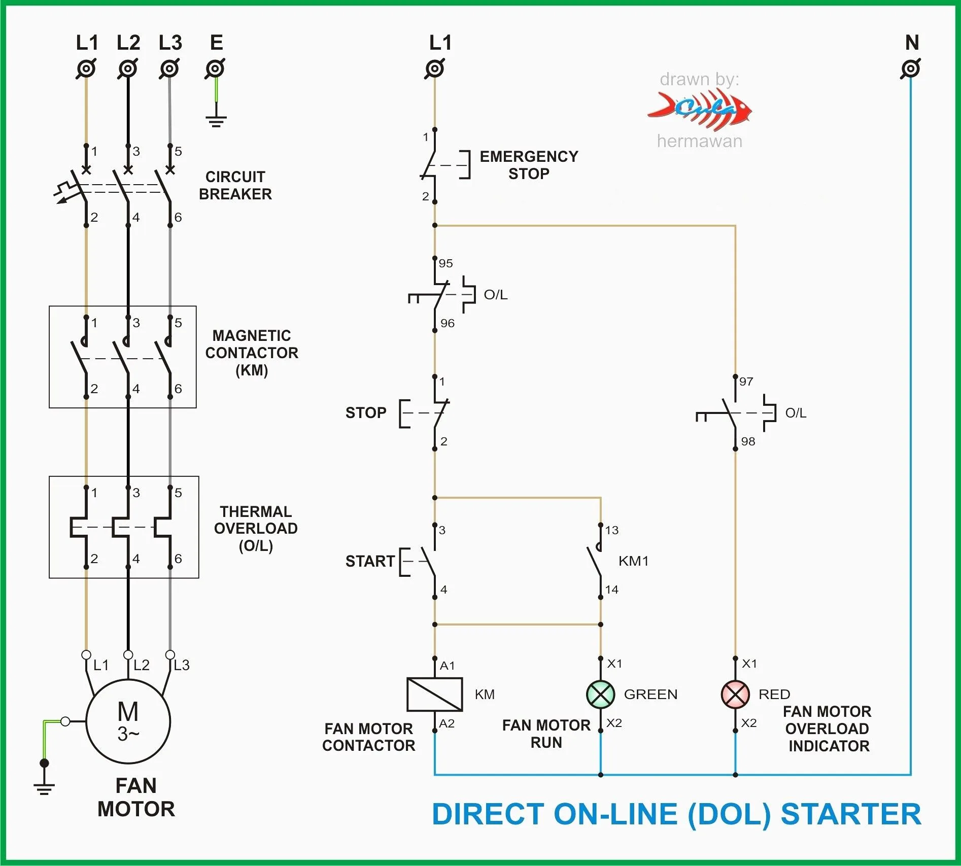 Dol Starter Panel Wiring Diagram Save Start Stop And Motor Electrical Circuit Diagram Circuit