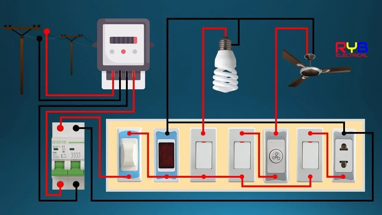 Domestic Switchboard Circuit Diagram
