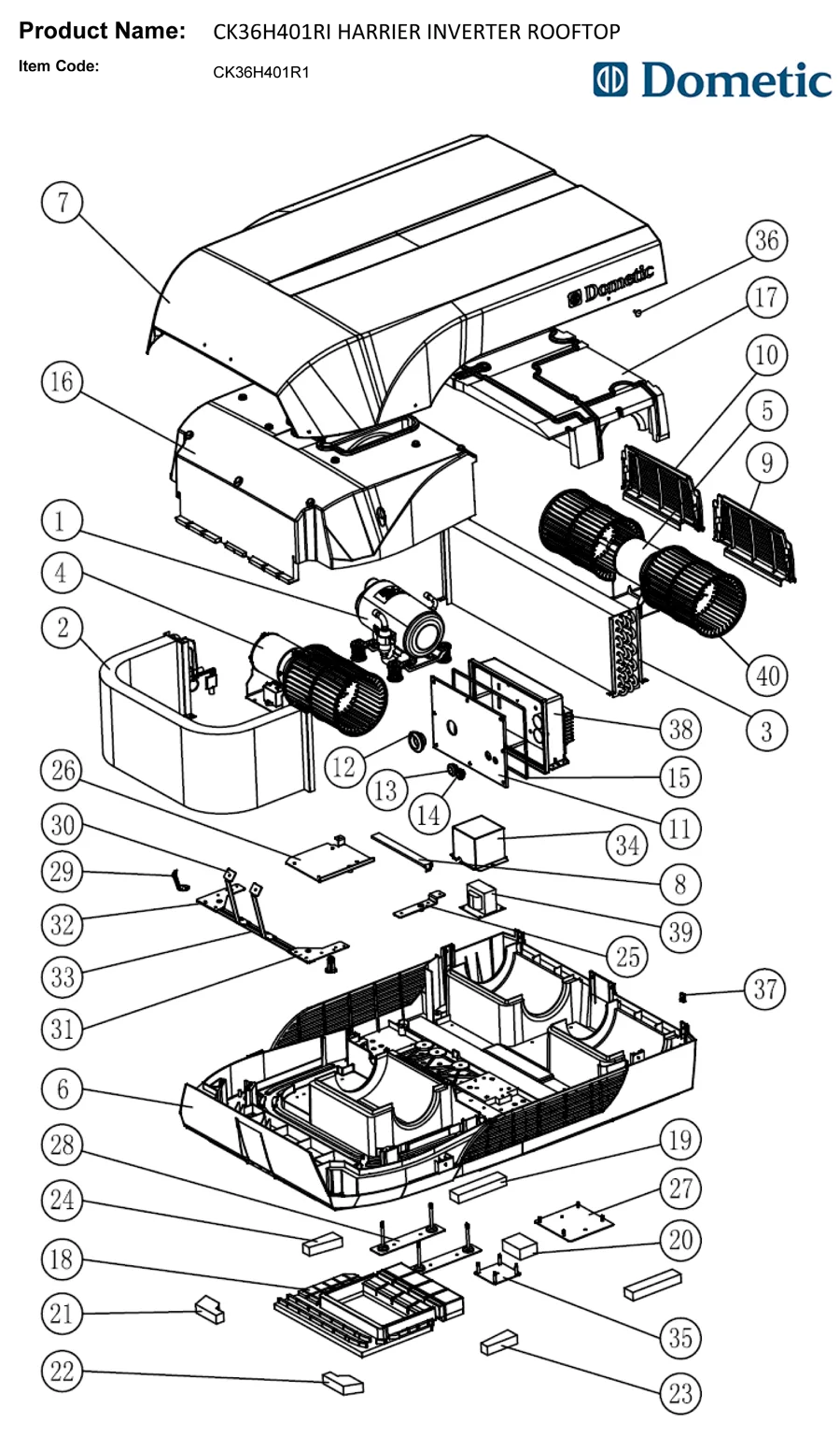 Dometic Rv Air Conditioner Parts Diagram