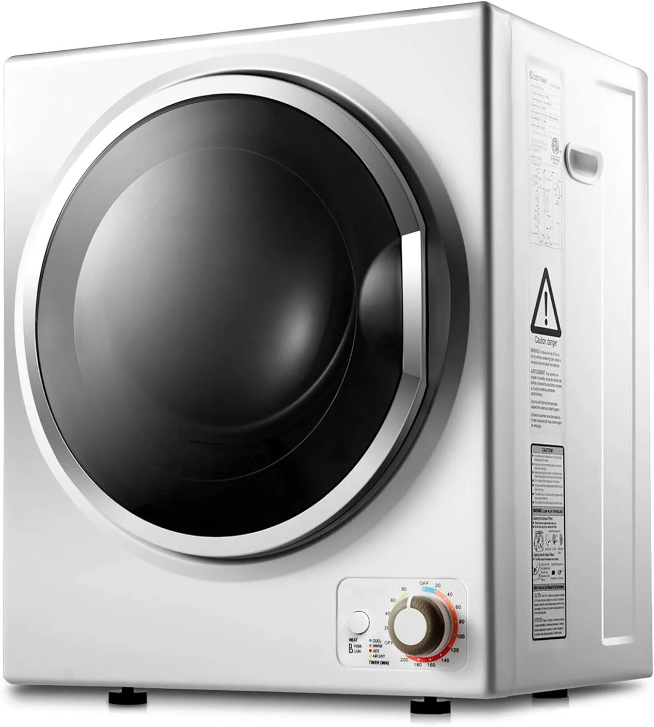 Dortala Portable Dryer 850W Electric Clothes Dryer With 10 Lbs Stainless Steel Drum 4 Drying