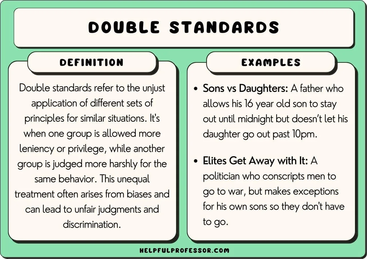 Double Standard Meaning Understanding Its Impact And Effects