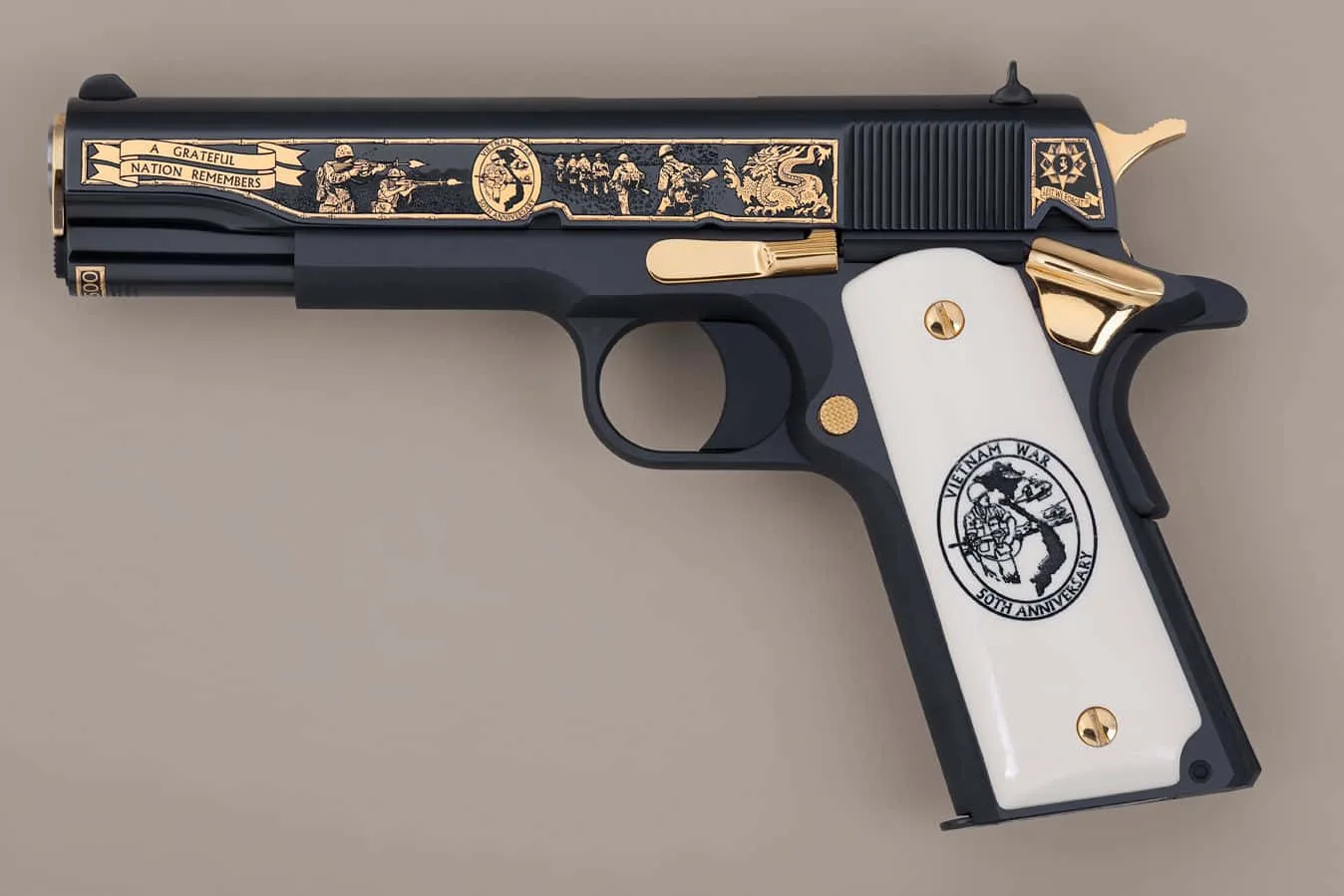 Download Black Gold Pistol Handgun Picture