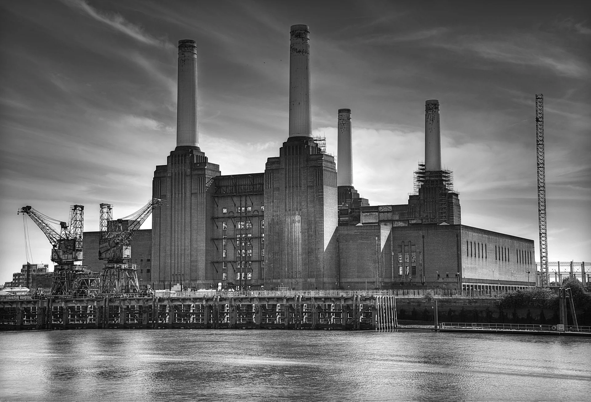 Download Black White Man Made Factory 4K Ultra Hd Wallpaper