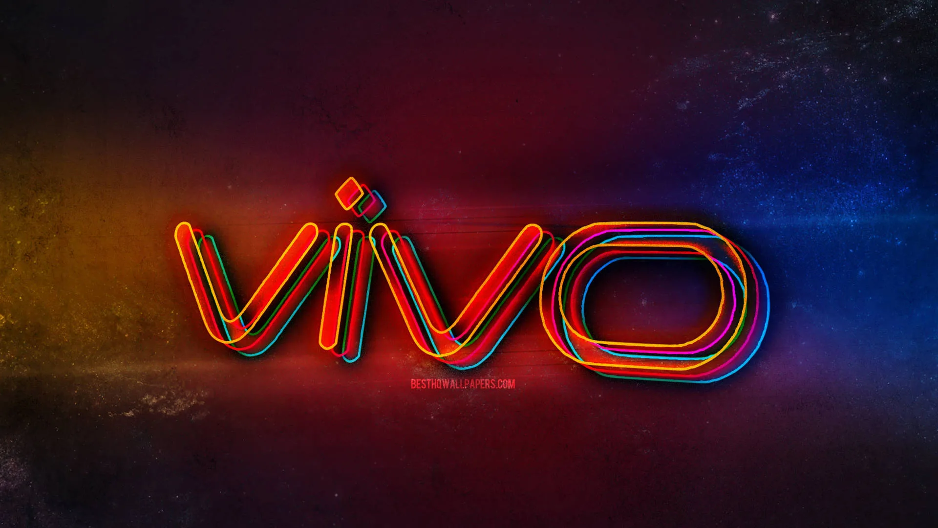 Download Colorful Vivo Logo Dark Wallpaper