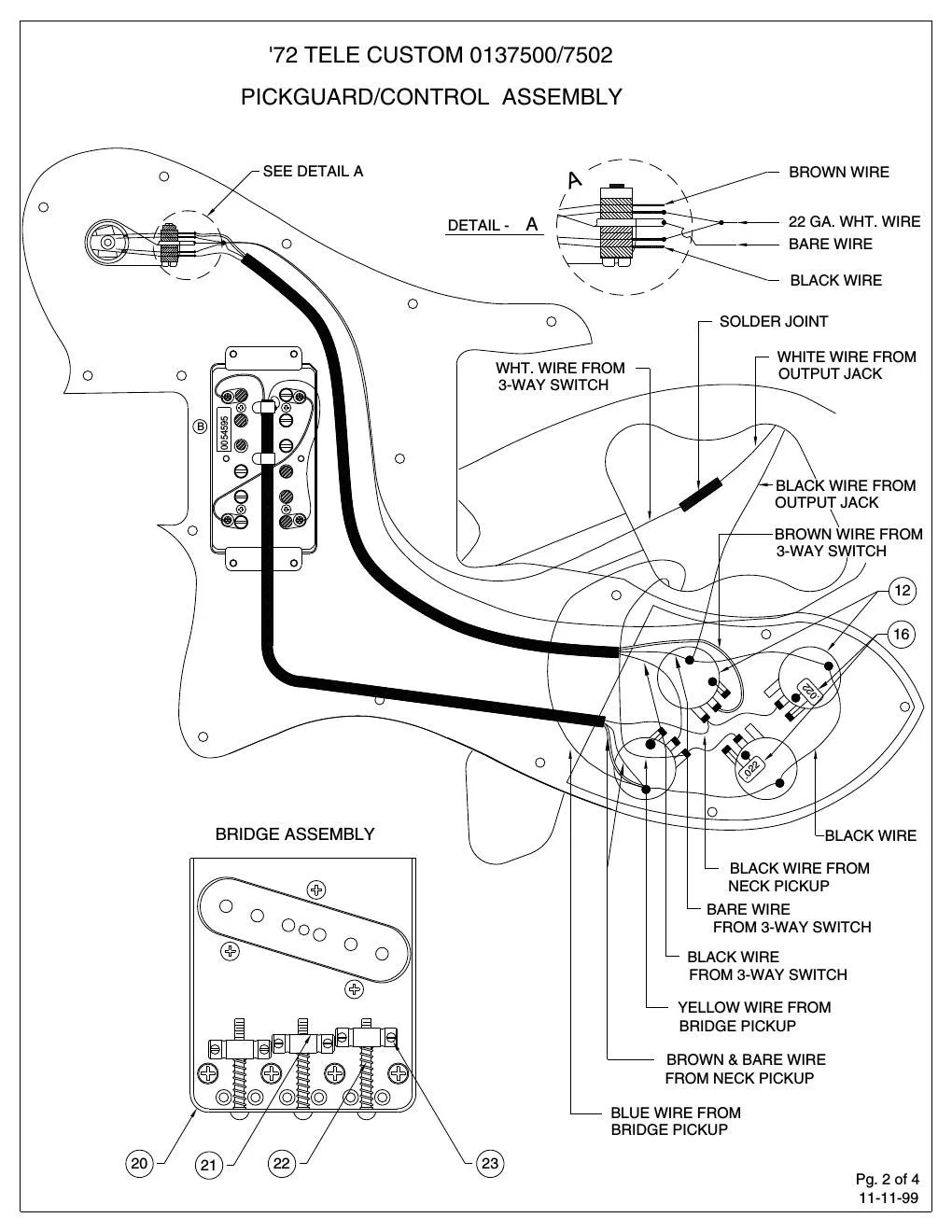 Download Fender 72 Tele Custom Wiring Diagram Free