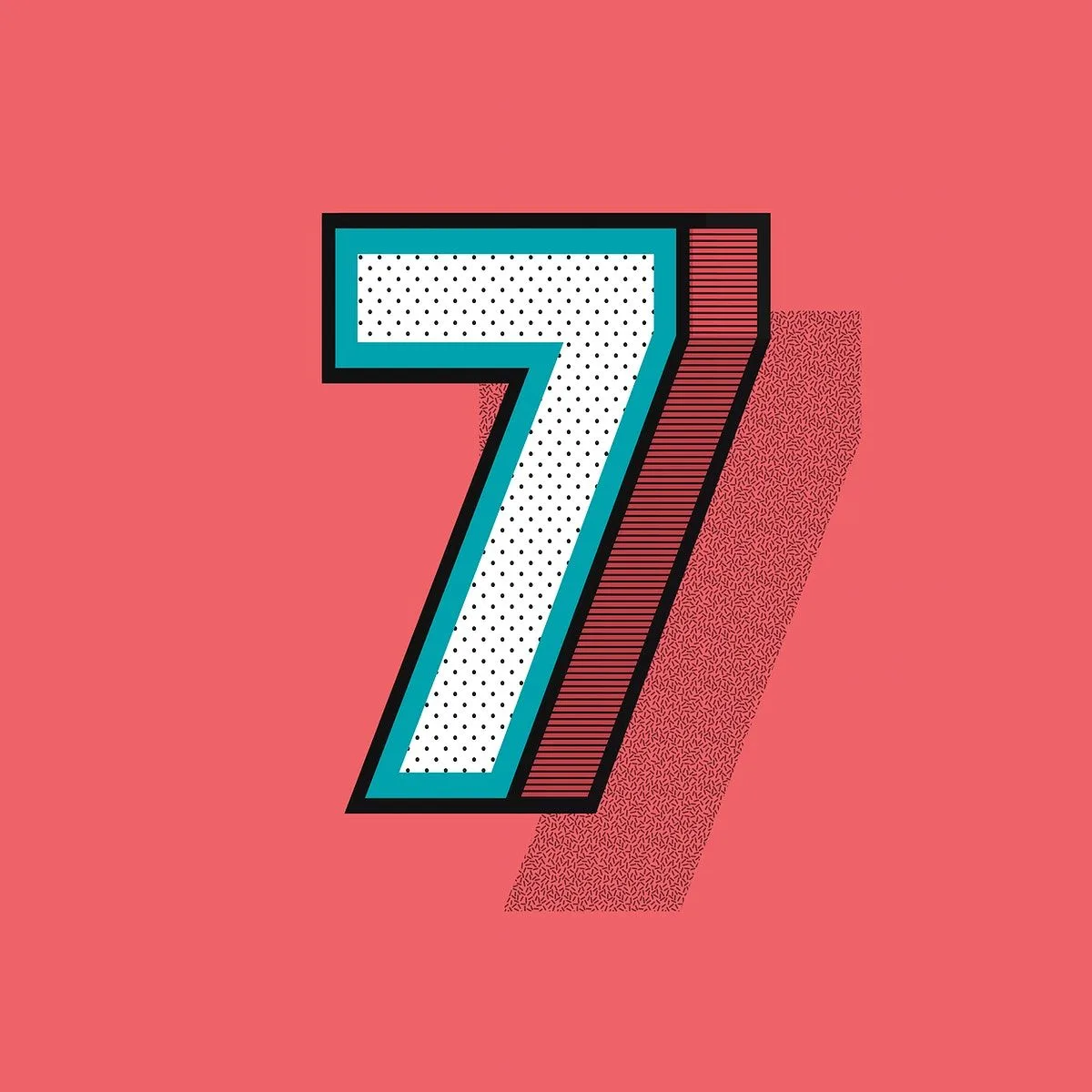 Download Free Image Of Number 7 3D Halftone Effect Typography By Wan About Pattern 3D 3D Font