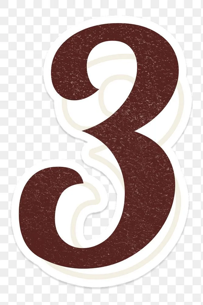 Download Free Png Of Red Number 3 Lettering Icon Typography In Transparent Background Png By
