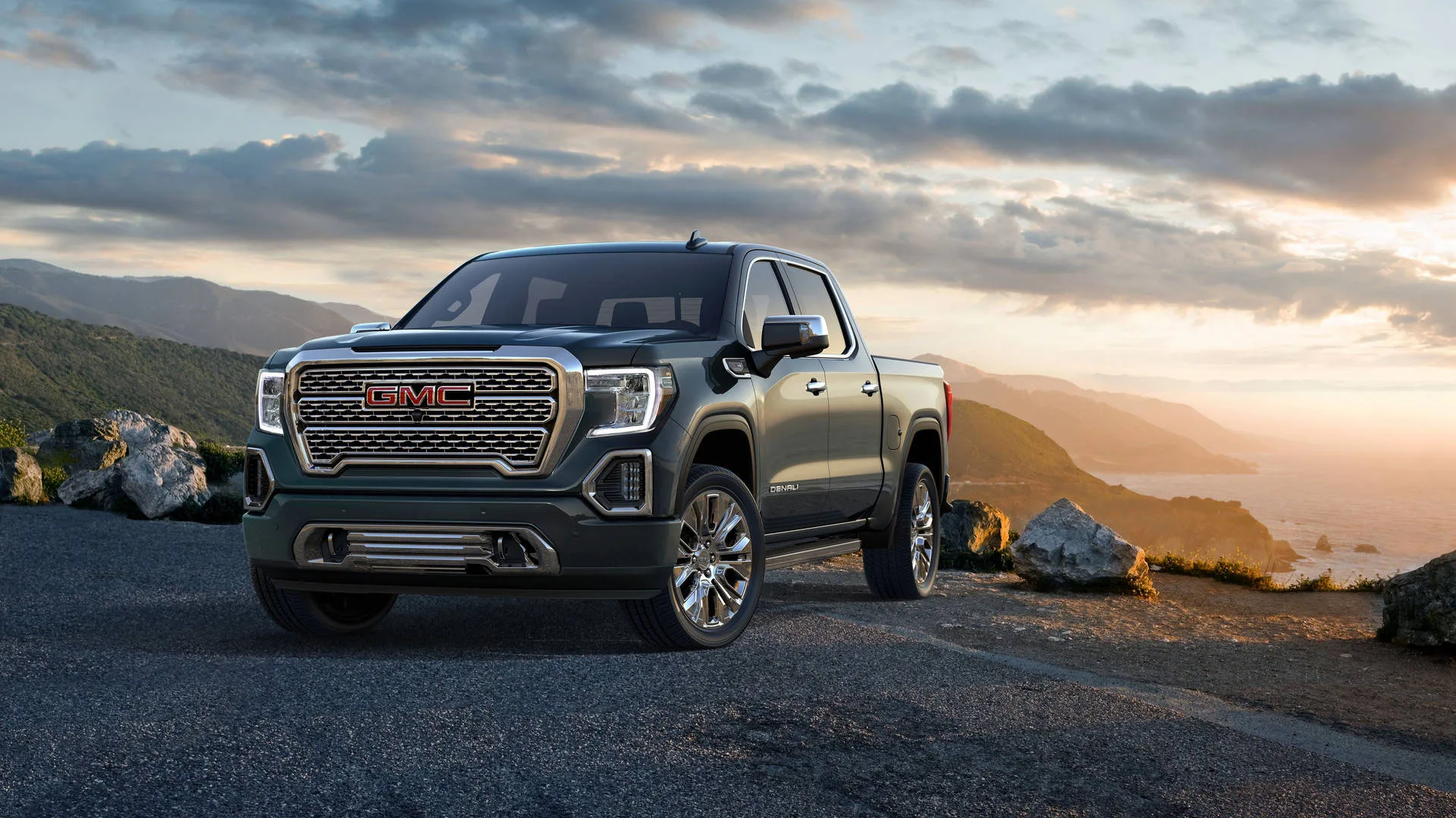 Download Gmc Car With Sunset View Wallpaper