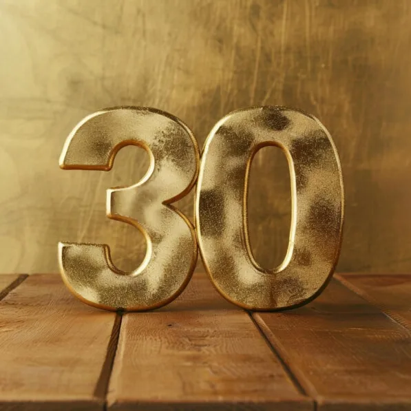Download Golden Number 30 On Wooden Table Backgrounds Online Creative Fabrica