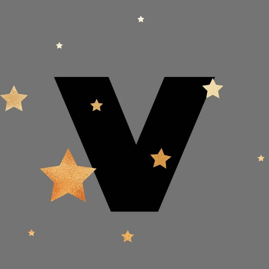 Download Letter V And Stars Wallpaper