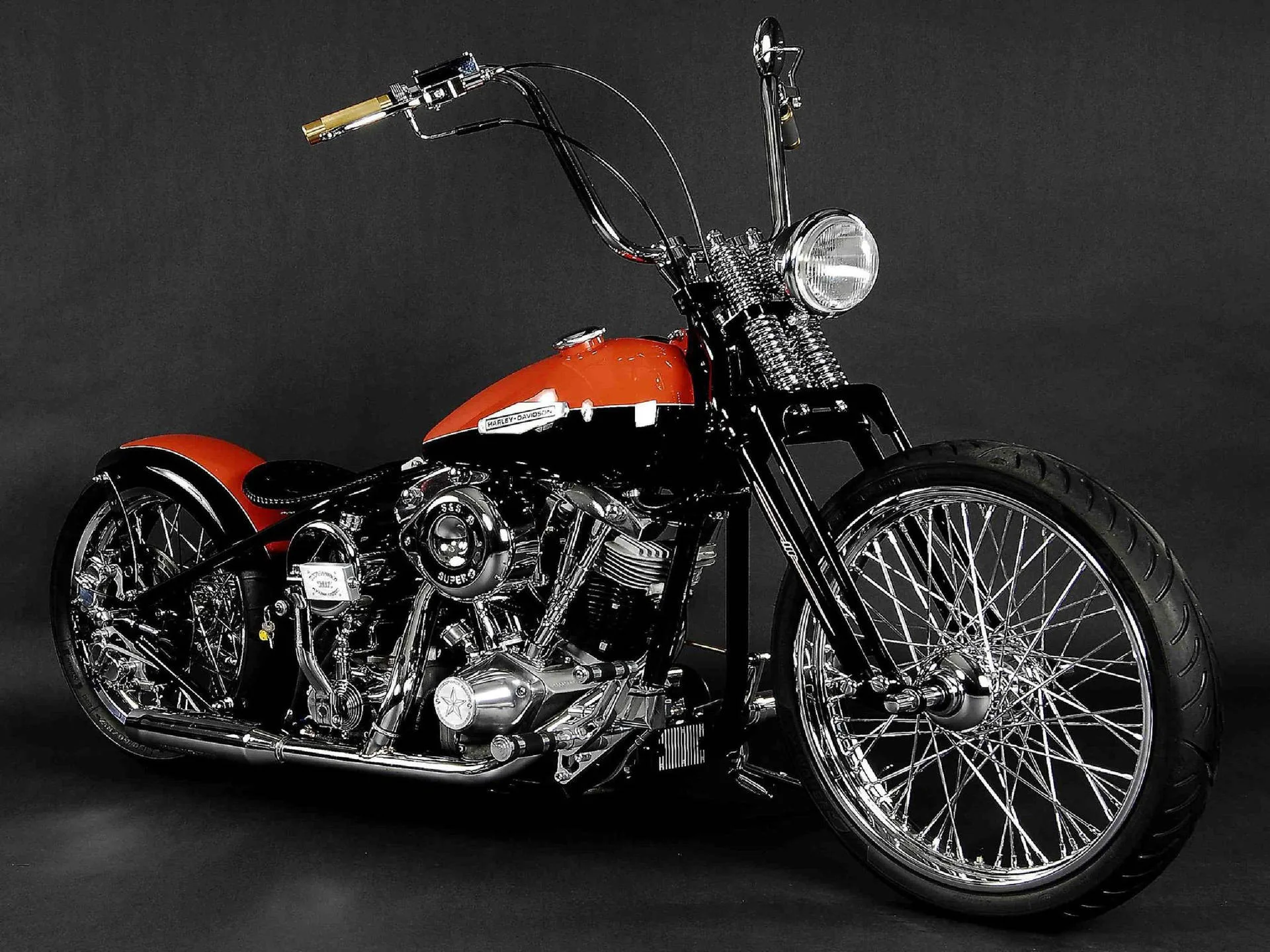 Download Orange Harley Davidson Wallpaper