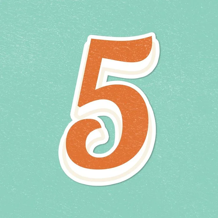 Download Premium Psd Image Of Retro Number 5 Bold Typography Font Sticker By Jingpixar About