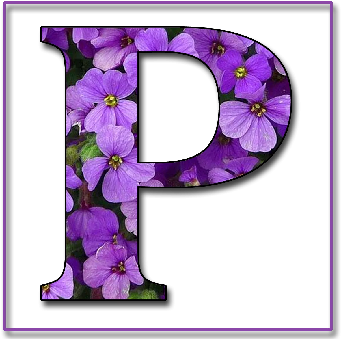 Download Purple Floral Letter P