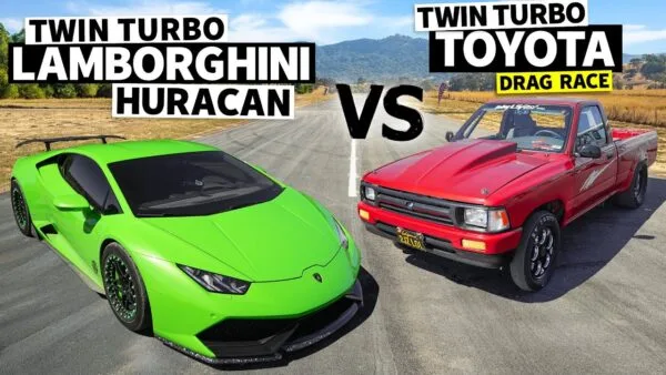 Drag Race Twin Turbo Huracan Vs Twin Turbo Ls Toyota Pickup Drag Racing Fast