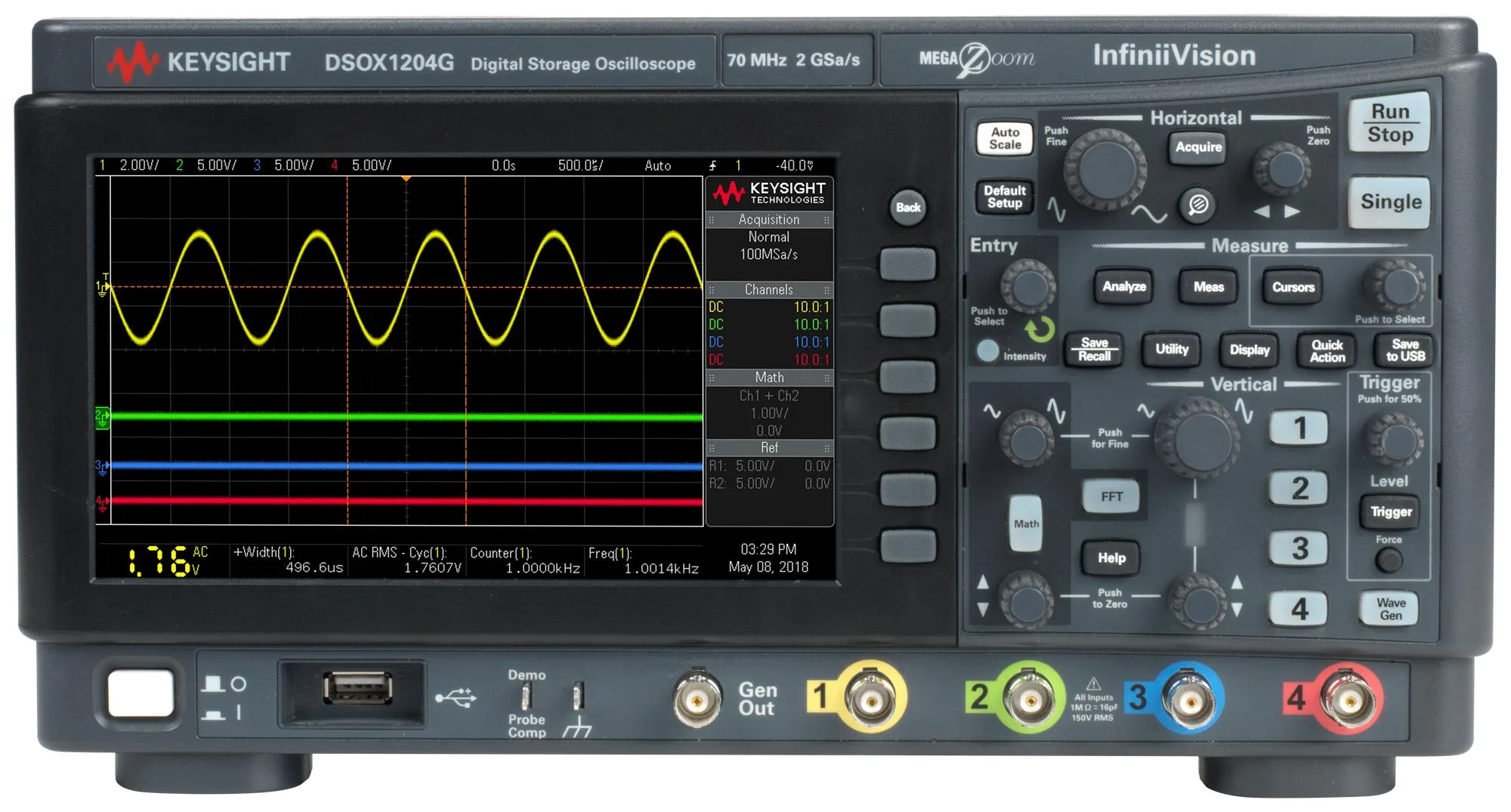 Dsox1204G Keysight Technologies Digital Oscilloscope Infiniivision 1000 X Series 4 Channel