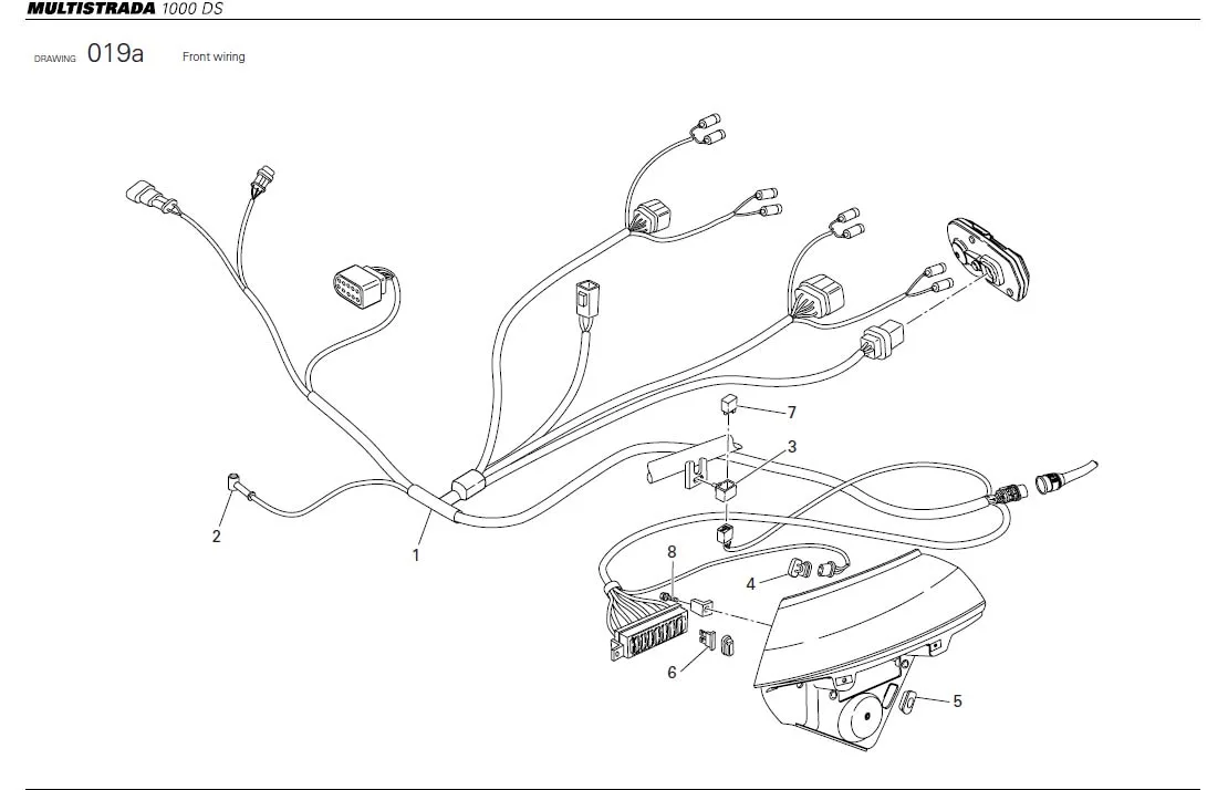 Ducati Multistrada Front Wiring Electrical System 510 1 239 1A Cross Country Ducati