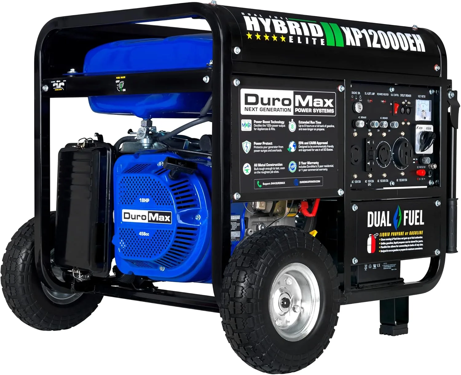 Duromax Xp12000Eh Generator 12000 Watt Gas Or Propane Powered Home Back Up Rv