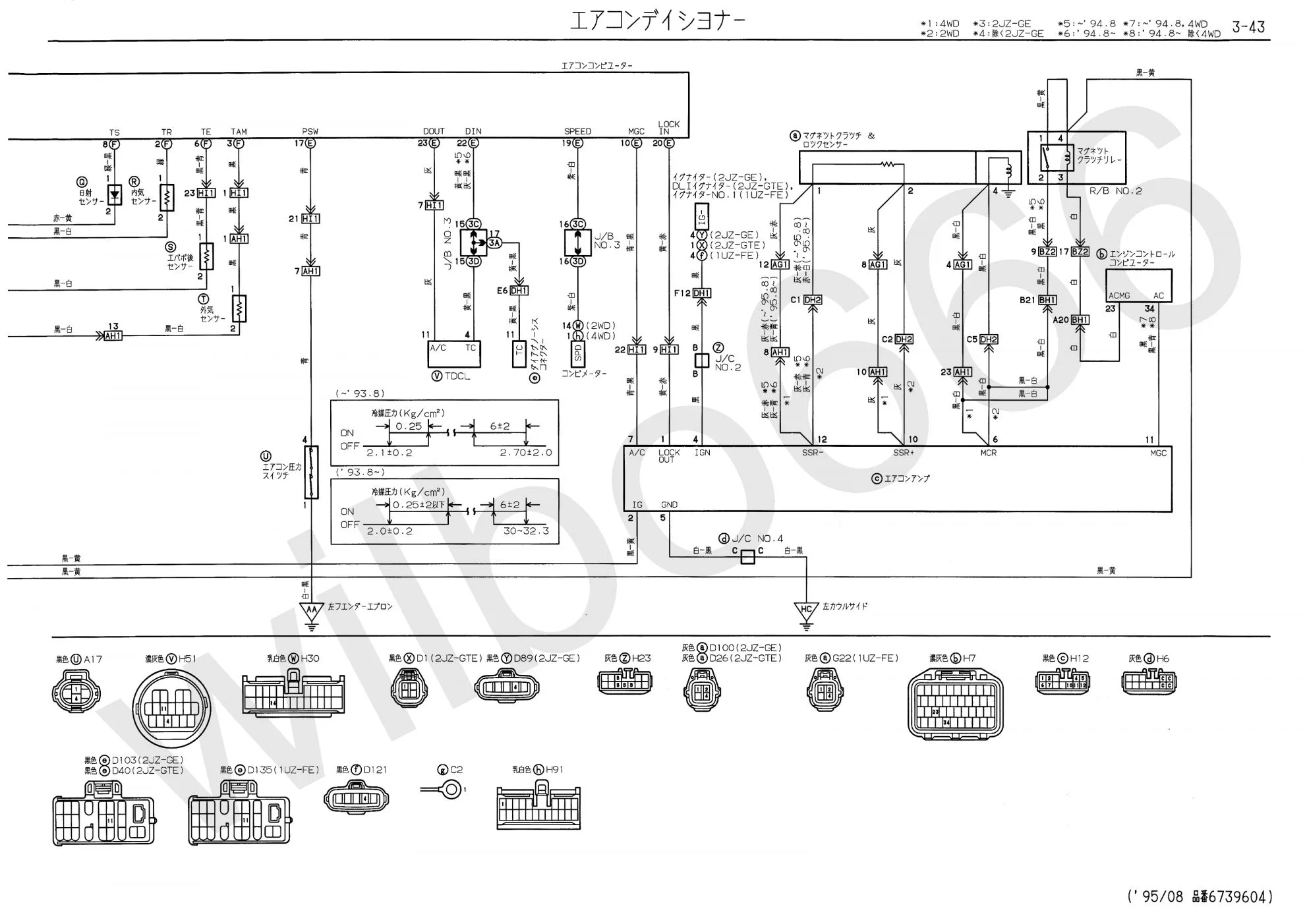 Ecu Pinout Diagram For The Toyota 2Jz Fse Engine 2Jz Gte Pin