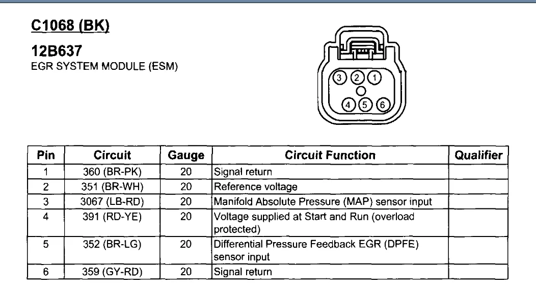 Egr Connector Wiring Pinout Needed Need Connector Pinout For Egr