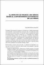 El Mercado De Insumos Una Mirada Desde El Comportamiento Estratégico De Las Firmas