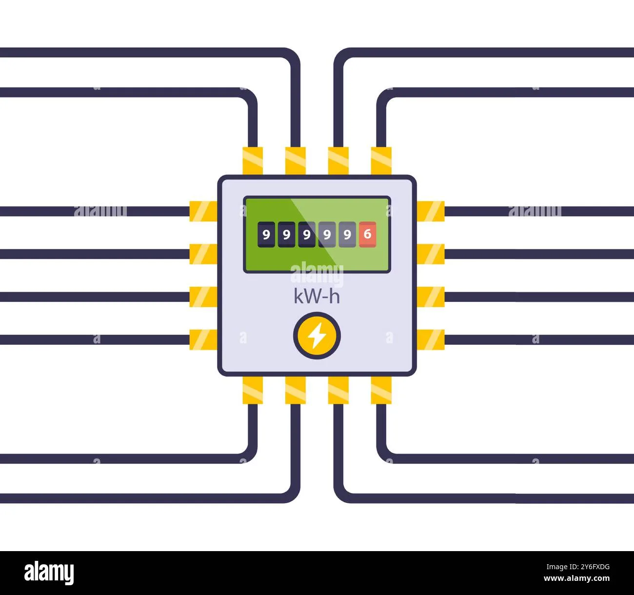 Electrical Wiring Diagram Confusing Electricity Meter Diagram Stock Vector Image Art Alamy