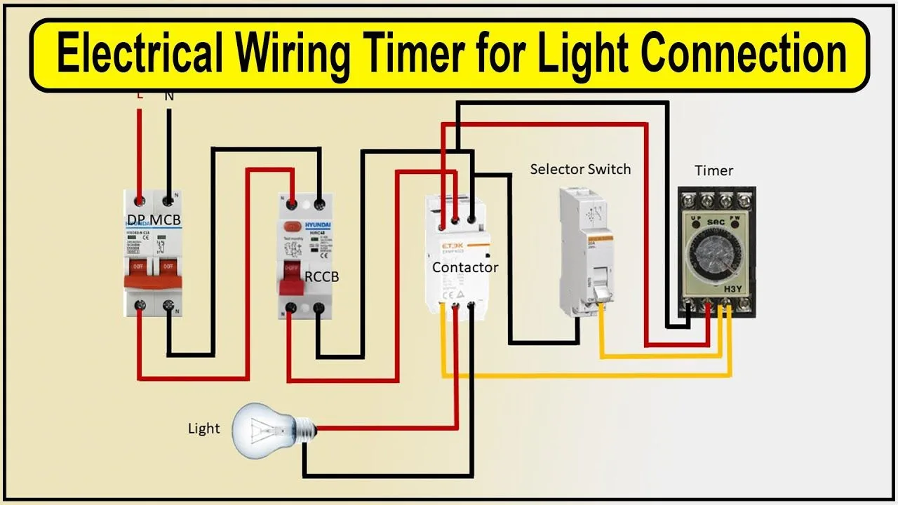 Electrical Wiring Timer For Light Connection Diagram
