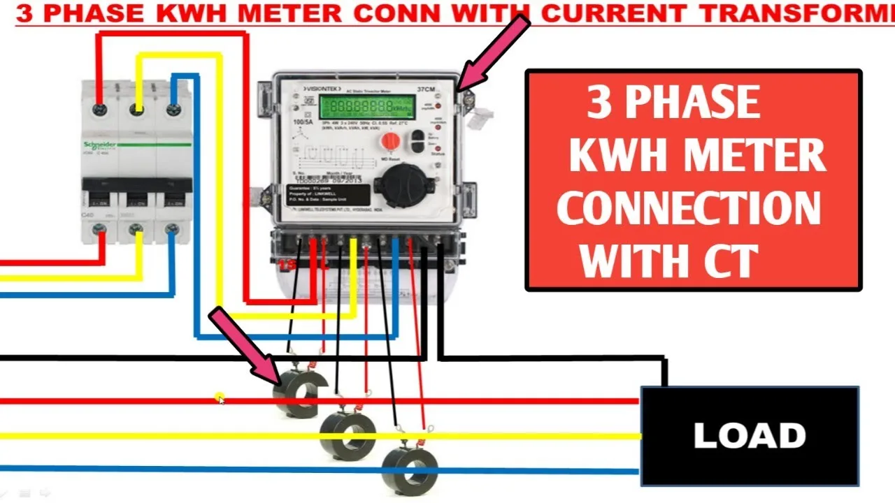 Electricity Meter Connections Diagram 3 Phase Kwh Meter Wiri