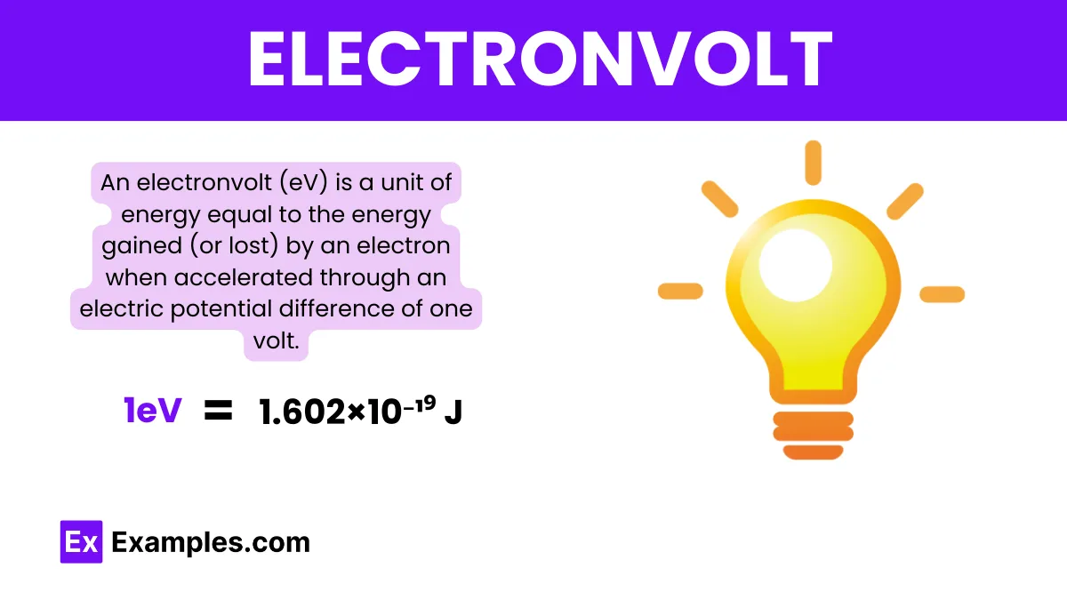 Electronvolt 5 Examples Formula Si Multiples Conversion Chart Appplications