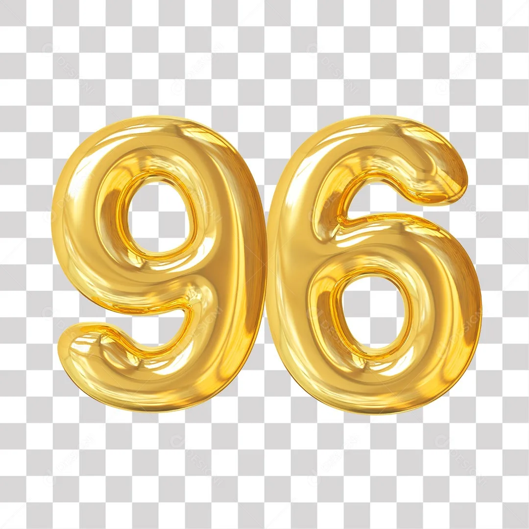 Elemento 3D Para Composição Número 96 Dourado Png Transparente Download Designi