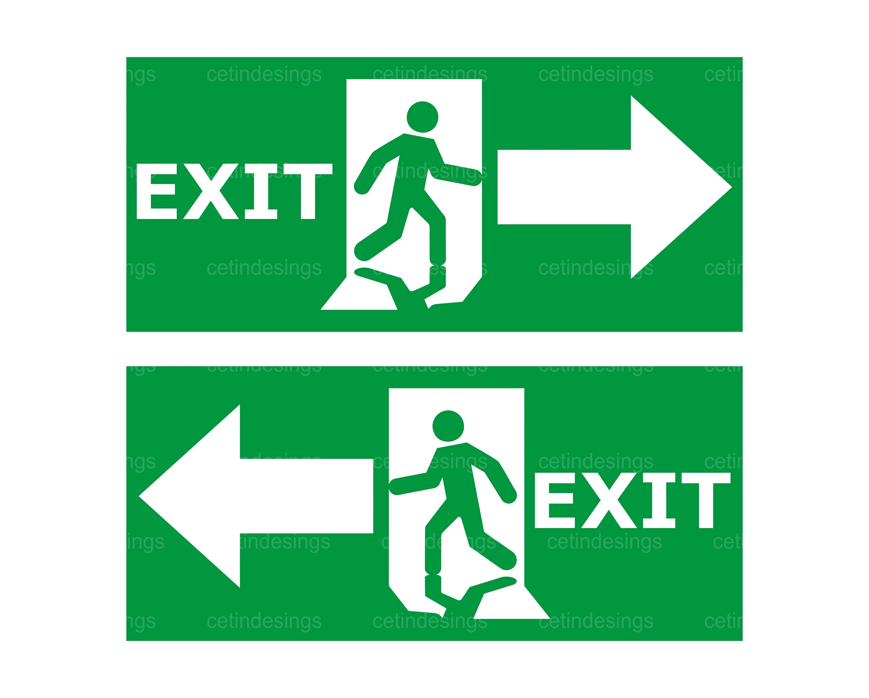 Emergency Exit Sign Svg Png Jpg Eps Pdf Clipart Vector