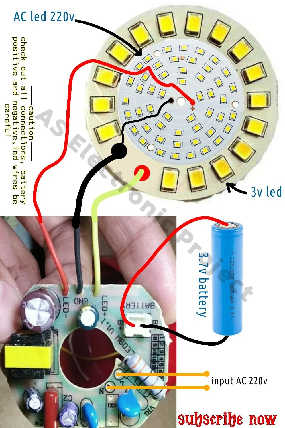 Emergency Led Light Circuit Diagram Led Emergency Lights Electronics Projects For Beginners