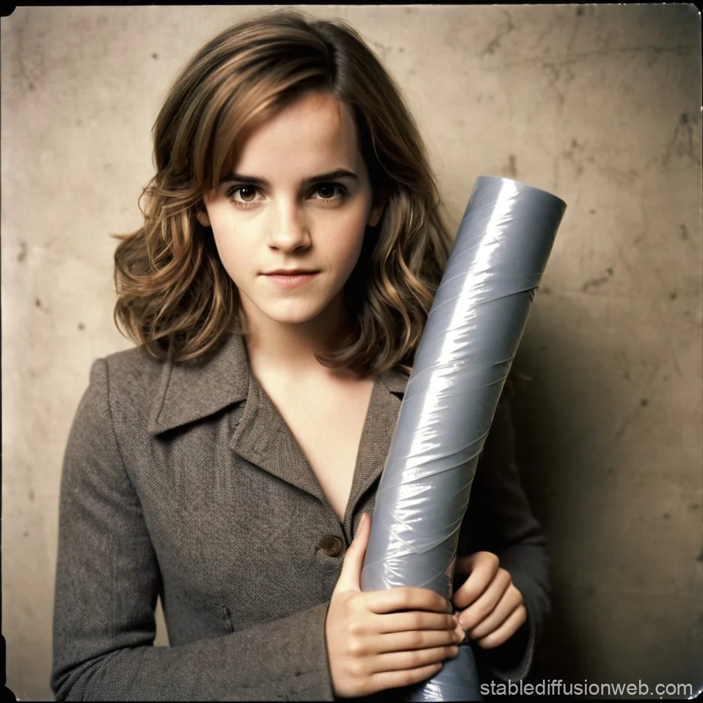 Emma Watson As Hermione Granger Holding Duct Tape Stable Diffusion Online