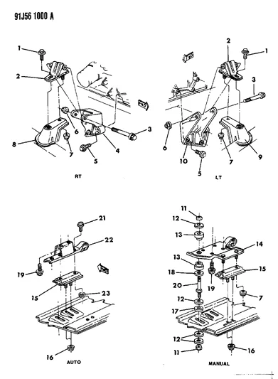 Engine Mounting 1991 Jeep Wrangler