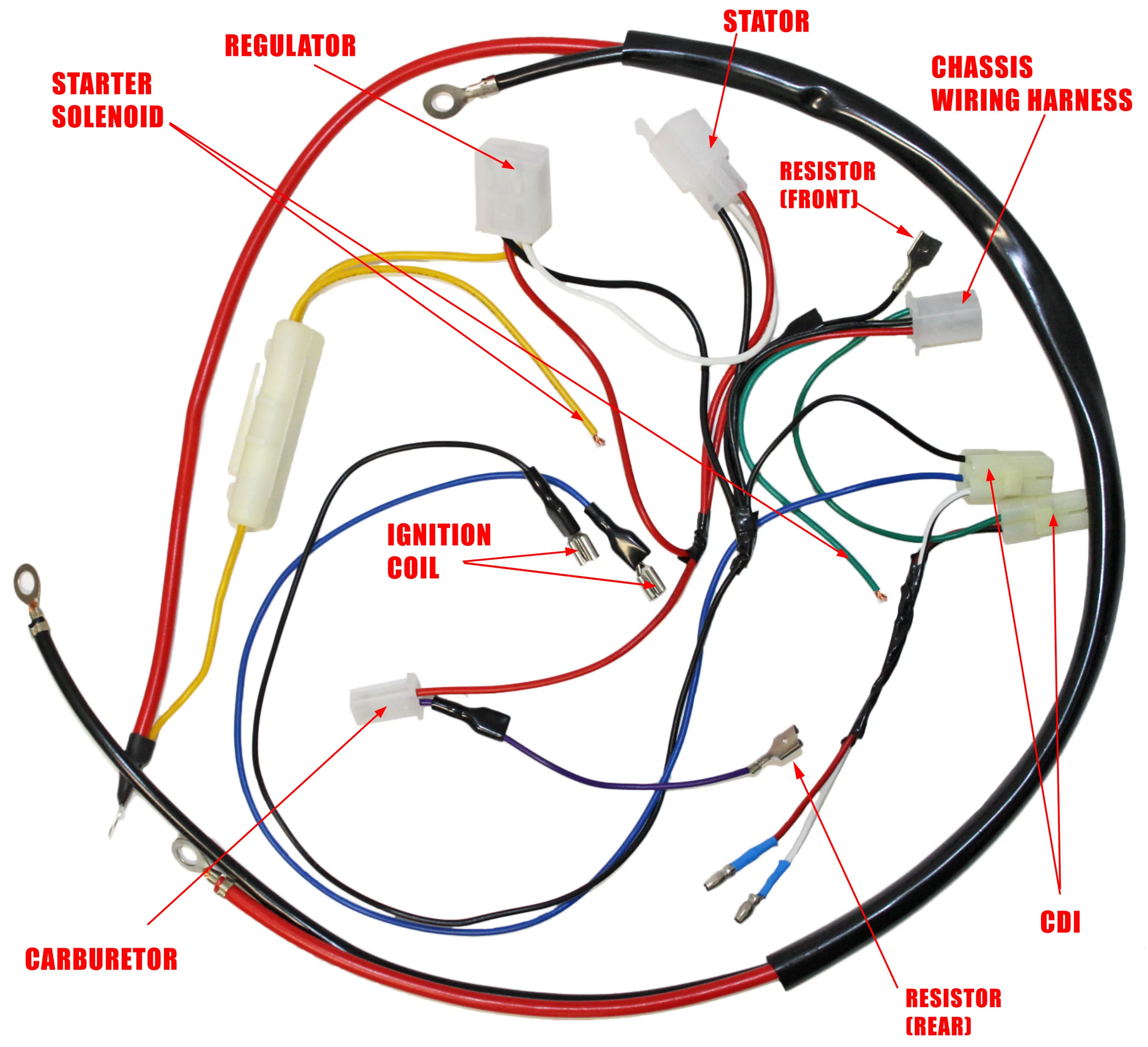 Engine Wiring Harness For Gy6 150Cc Engine 05711A Bmi Karts And Parts