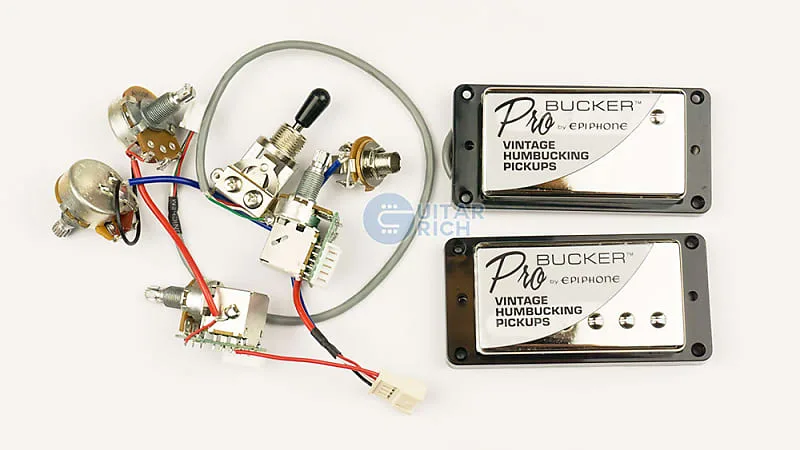 Epi Probucker Lp Pickups With Controls Wiring Harness Black Reverb