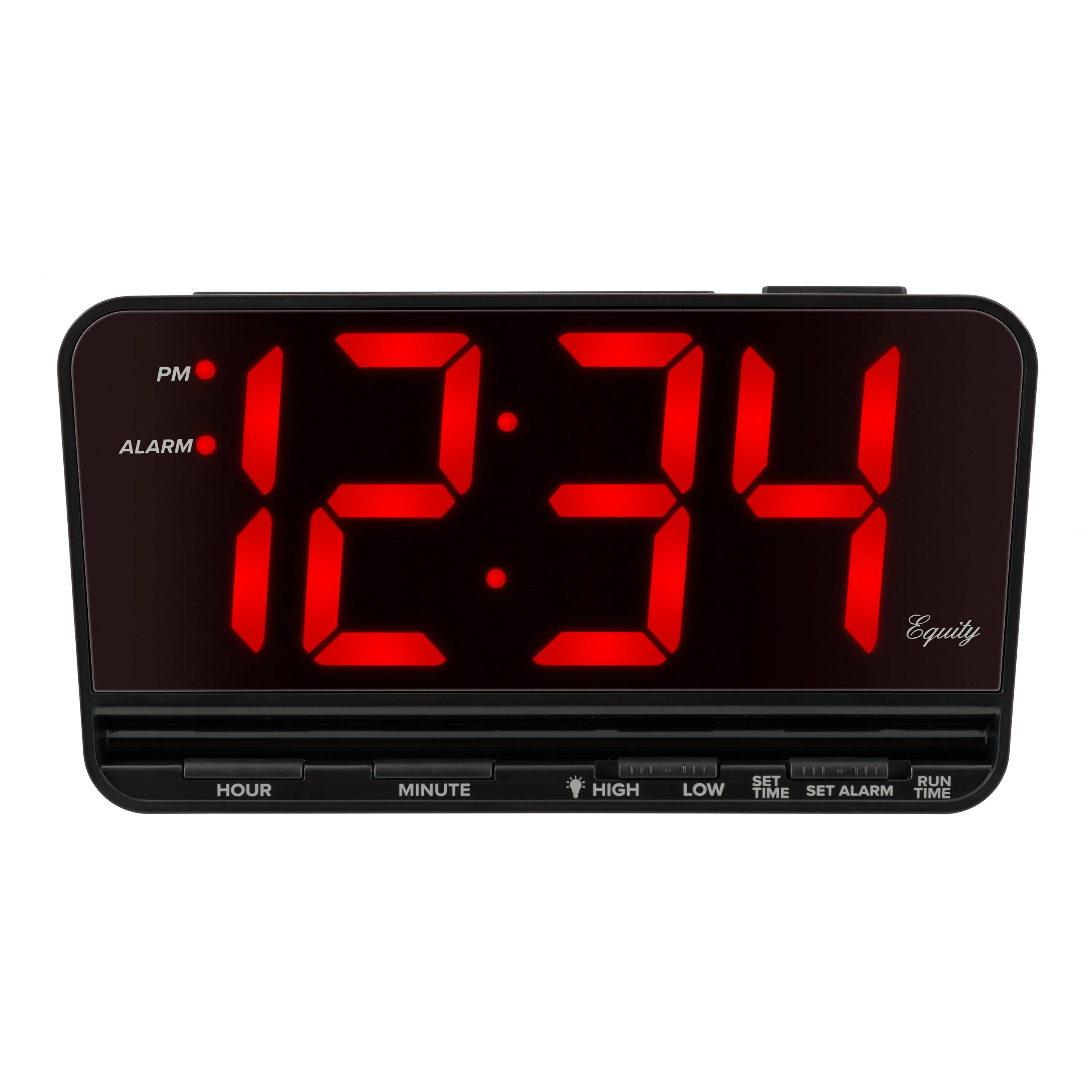 Equity Extra Large 3 In Red Led Alarm Clock High Low Brightness Battery Backup
