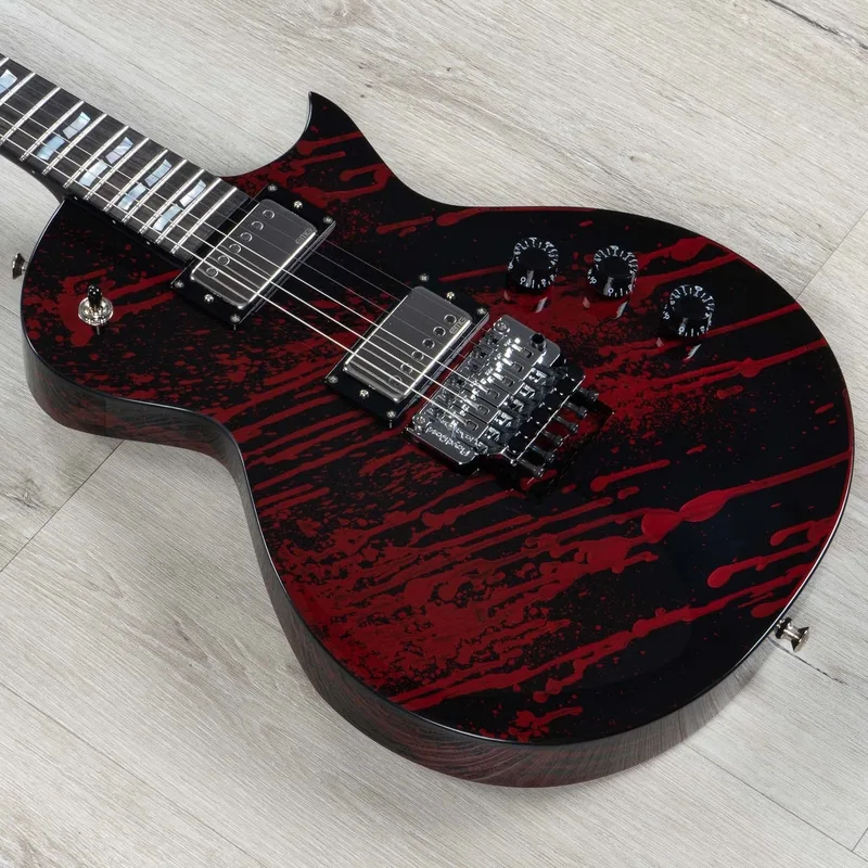 Esp Usa Eclipse Fr Guitar Ebony Fretboard Emg Pickups Blood Splatter