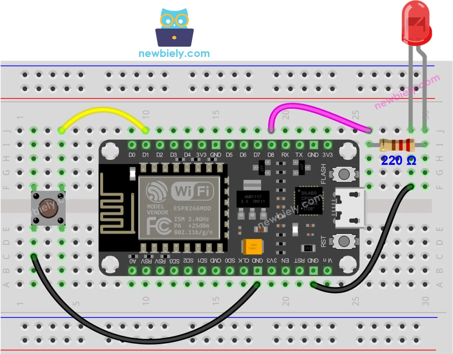 Esp8266 Button Led Esp8266 Tutorial