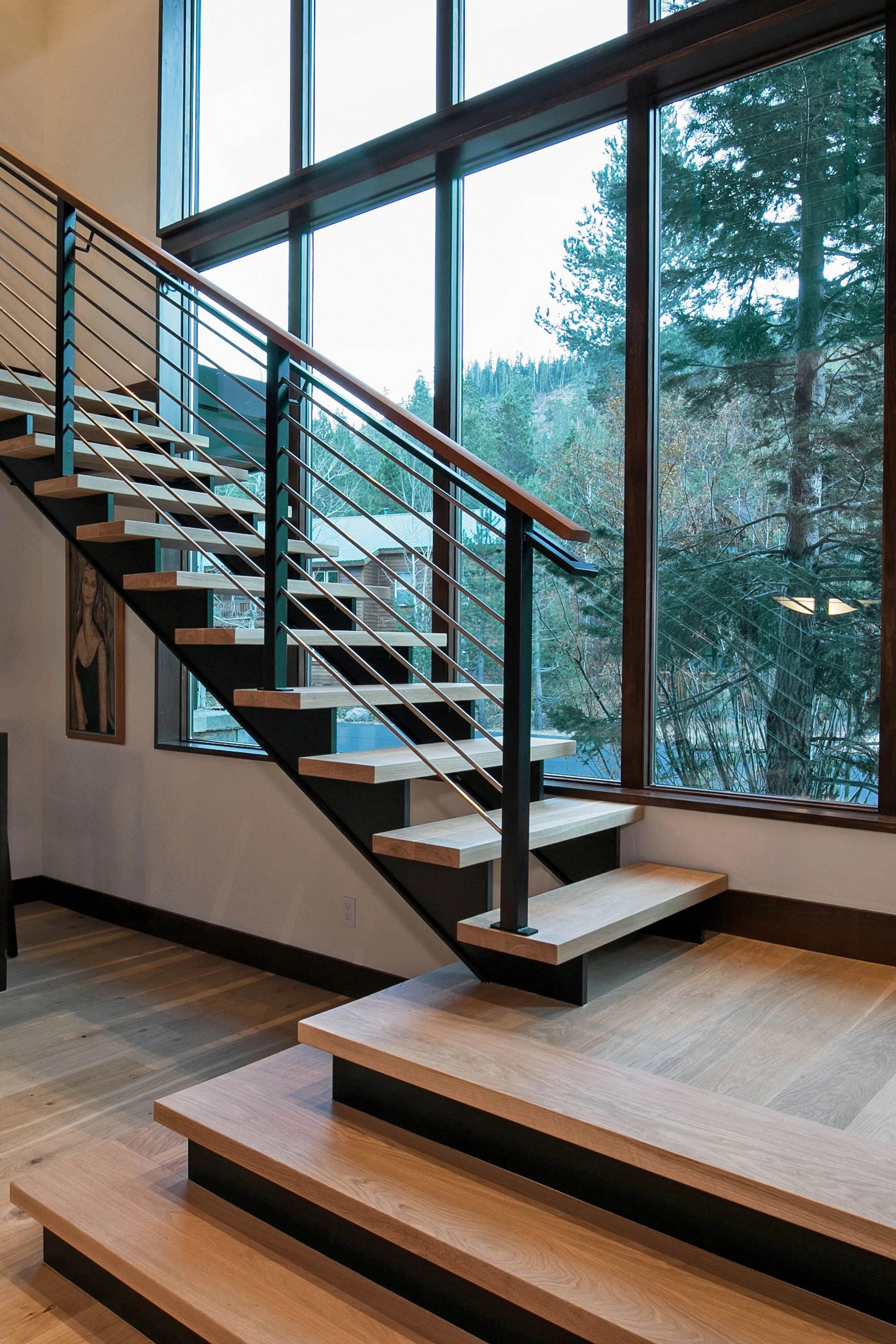 Exposed Staircase House Staircase Square House Plans