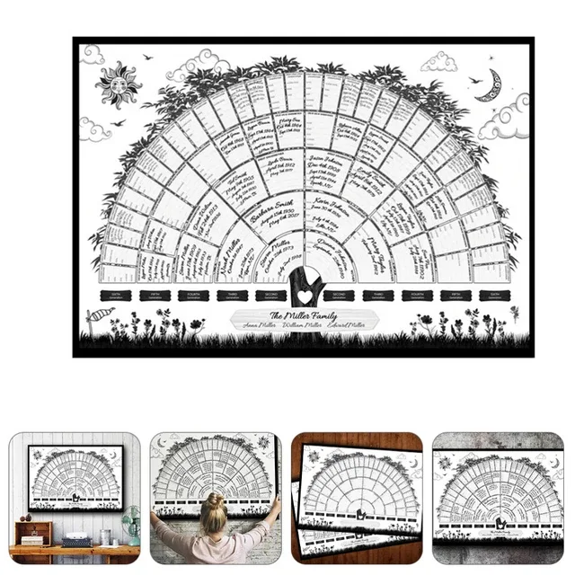 Family Tree Diagram Members Poster Chart Ancestry Fillable Blank 8 38 Picclick Uk