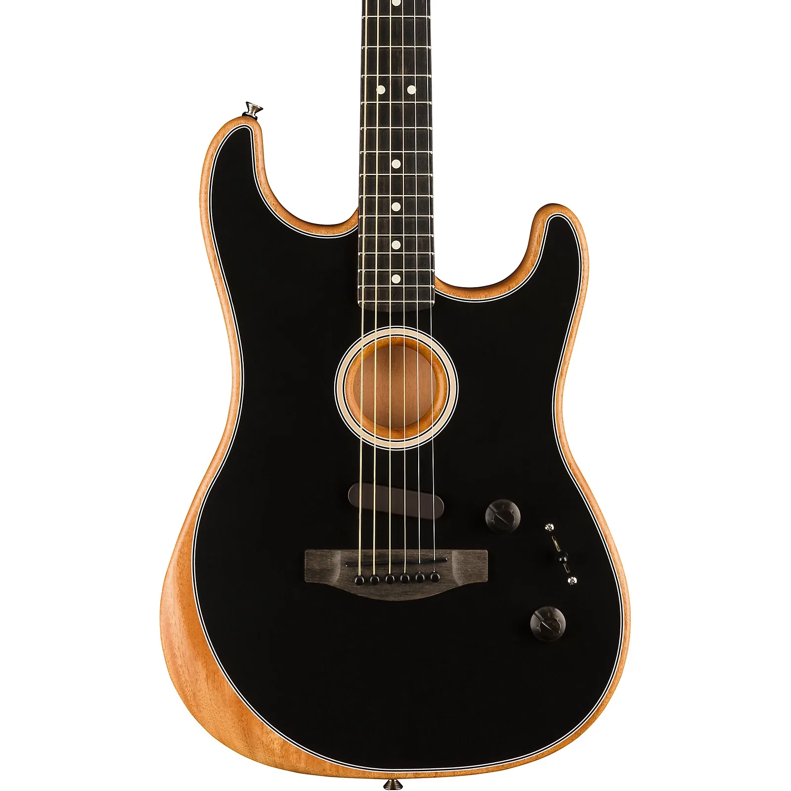 Fender American Acoustasonic Stratocaster Acoustic Electric Guitar Black Guitar Center