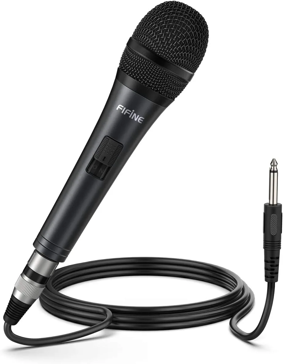 Fifine Technology Handheld Microphone Wired Microphone With Cord 4 5M Dynamic Mic Karaoke